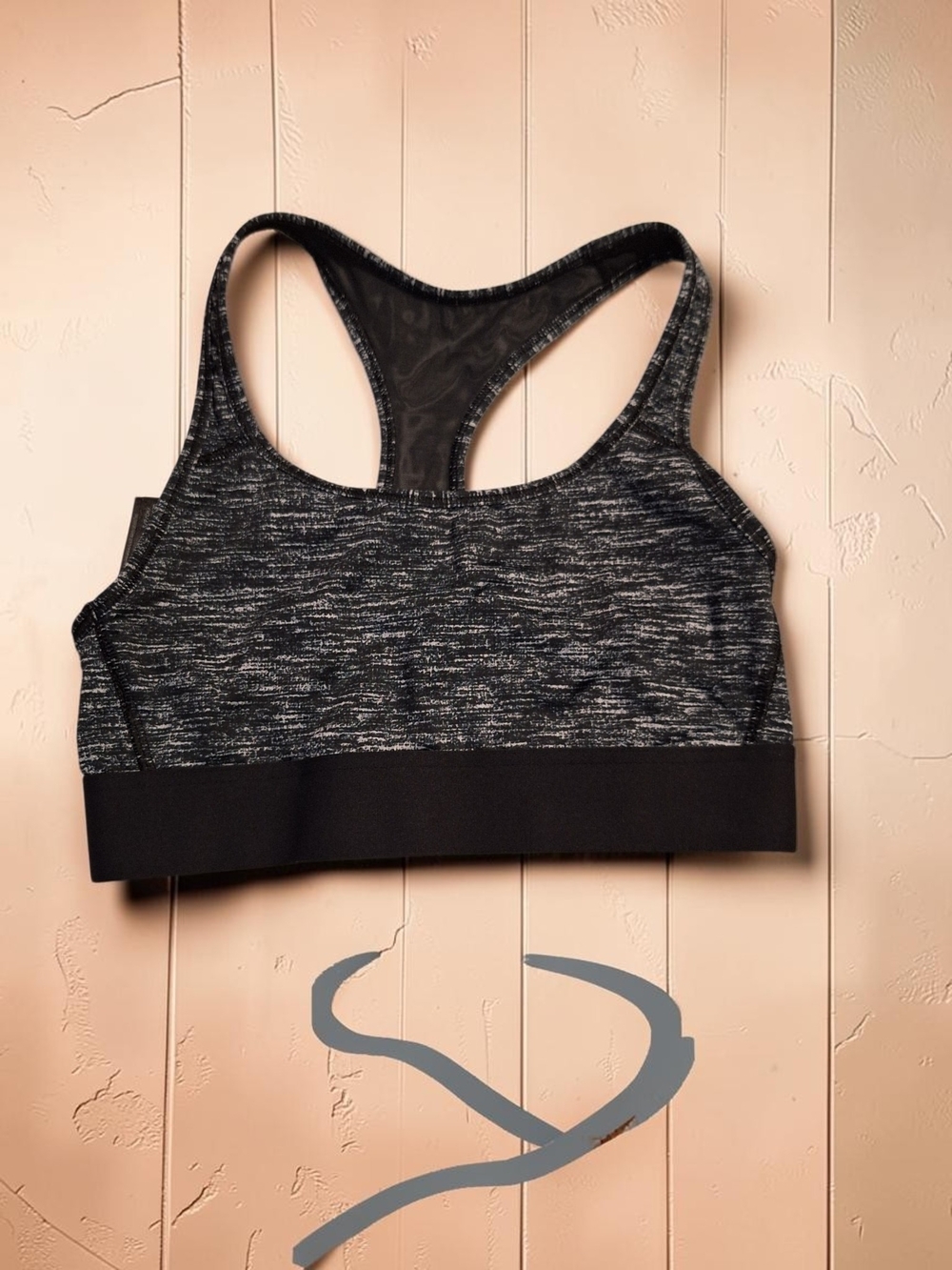 Victoria SPORT Women’s Black Space-Dye Racerback Sports Bra
